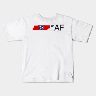 Tennessee Flag State Outline AF (black) Kids T-Shirt